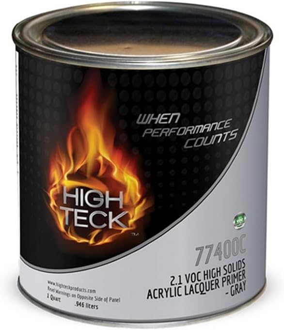 High Teck Products 77400C-4 High Solids Acrylic Lacquer Primer, 1 qt, Gray, 2.1 lb/gal VOC, 1:1 Mixing